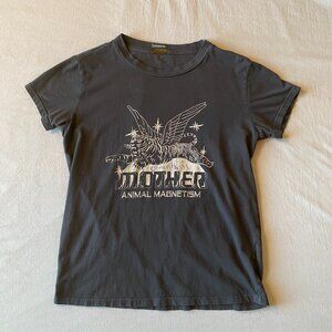 MOTHER Boxy Goodie Goodie Tee Animal Magnetism Black Size XS